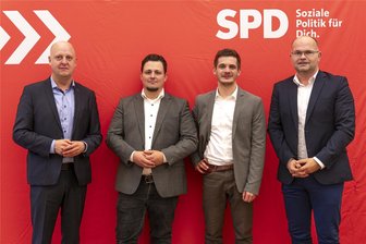 So lag die SPD in Mittelsachsen in der Wählergunst: Zweitstimme ja, Erststimme nein - Die Direktkandidaten der SPD in Mittelsachsen: Henning Homann, Sven Kaden, Alexander Geißler und Mario Lorenz (v. l).