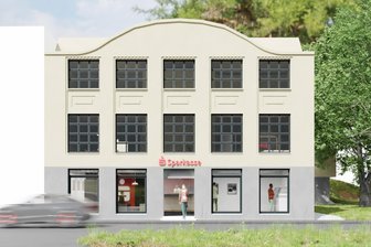So sehen die Pläne für das Schocken-Kaufhaus in Zwickau-Planitz aus - So wird das ehemalige Schockenkaufhaus Ende des Jahres 2026 aussehen.