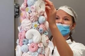 Sophia Lenks Traum: Wie aus einer Köchin eine Zuckerfee wurde - Diese Dekoration aus Baiser hat sie fürs Schaufenster gestaltet.