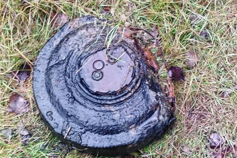 Spaziergänger findet in Glauchau funktionstüchtige Minen - Diese und zwei weitere Panzerabwehrminen wurden am Freitag im Glauchauer Naturschutzgebiet gefunden.