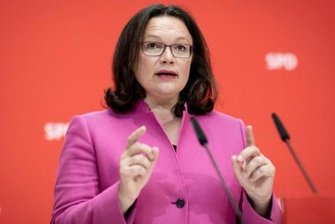 SPD-Chefin Nahles schlägt Industriepartnerschaft für die Automobilindustrie vor - SPD-Parteivorsitzende Andrea Nahles