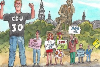 Spielt die CDU jetzt mit den Muskeln? - Ohne einen Finger zu rühren, ist die CDU im Vergleich zum Zweiten noch stärker als vorher. 
