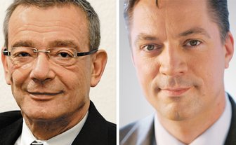 Stabwechsel bei der Freien Presse - Johannes Schulze (l.) wurde am Dienstagabend in den Ruhestand verabschiedet. Er übergab das "Zepter" der größten ostdeutschen regionalen Tageszeitung an Ulrich Lingnau.