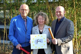 Staffellauf über 1000 Kilometer macht Station in Stollberg - Michael Rauch (l.), Bernadetta Czech-Sailer und Wolfgang Moll sind die Organisatoren des Laufs.