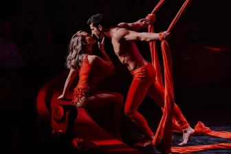 Stars beim Zwickauer Weihnachtszirkus wollen hoch hinaus - Mit einer einzigartigen Choreograpie begeistert das Duo sein Publikum.