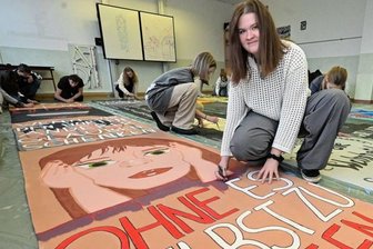 Stefan Heym-Kunstprojekt in Zwönitzer Gymnasium - 