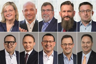 Stimmen zum Wahlausgang im Erzgebirge: Das sagen Gewinner und Verlierer der Direktmandate - Die gewählten Direktkandidaten der AfD im Erzgebirge: Katja Dietz, Thomas Prantl, Peter Bachmann, Arthur Österle und Thomas Thumm (oben von l.). Und die Direktkandidaten der CDU: Tom Unger, Stephan Weinrich, Ronny Wähner, Eric Dietrich und Jörg Markert (unten von l.).