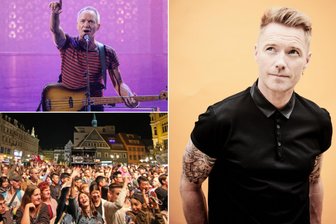 Sting, Ronan Keating und Stadtfest: Worauf sich Zwickauer 2025 freuen können - Sting (links oben) und Ronan Keating kommen in diesem Jahr nach Zwickau. Das Stadtfest findet Mitte August statt und legt dann eine Pause ein.