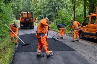 Straße wird schmuck gemacht -