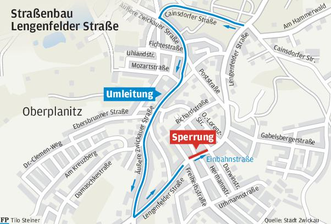 Straßensperrung an der Lengenfelder Straße - 
