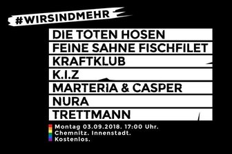 Streit um Marke #wirsindmehr eskaliert - So warb die CWE 2018 für das Konzert #wirsindmehr.