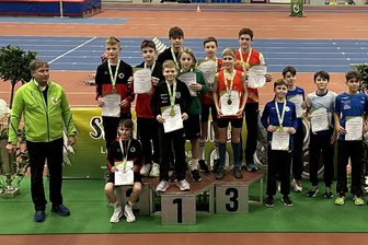 SV Vorwärts Zwickau freut sich über Mehrkampf-Bronze und zwei 3000-m-Titel - Die Zwickauer Jungs schafften es in der Mehrkampfwertung der U 14 auf Platz 3 des Teamwettbewerbes.