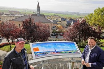 Tafel erklärt das Panorama -