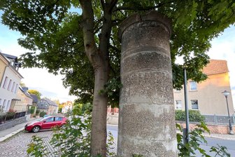 Tag der Litfaßsäule: In Netzschkau gibt es nur noch eine von einst sieben - Die letzte noch vorhandene Litfaßsäule in Netzschkau findet sich auf der Schlossstraße.