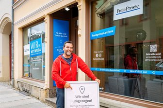 Tag der offenen Tür in Mittweida: Neue Redaktion in der Weberstraße stellt sich vor - Mediaberater Alexander Esche berät in der Weberstraße 5 in Mittweida gewerbliche Kunden.