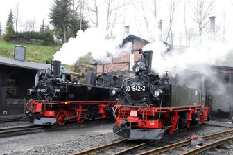Tag des offenen Denkmals: Auch das Erzgebirge ist dabei - Preßnitztalbahn-Besucher können am Sonntag etwa mit den Dampfzügen und einem historischen Bus fahren.