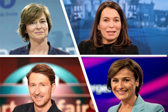 Talkshows zu Wirtschaftsthemen 2023 meist ohne Unternehmer - Ihren Talkshows sahen im vorigen Jahr wieder Millionen Menschen zu: Maybrit Illner, Anne Will, Louis Klamroth und Sandra Maischberger (von links oben nach rechts unten). Anne Will hat mit dem Jahresende aufgehört.