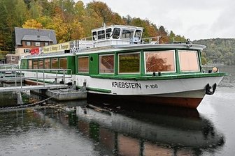 Talsperre: Fahrgastschiffe sollen umweltfreundlicher werden - Das stolze Fahrgastschiff "MS Kriebstein" und weitere Wasserfahrzeuge auf der Talsperre sollen neue Motoren bekommen.