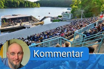 Talsperre Kriebstein: Der Seebühne fehlt weiterhin das Umfeld - Die Seebühne der Talsperre Kriebstein in Mittelsachsen. Foto: