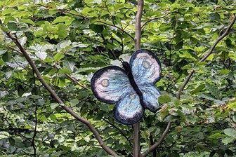 „Tanzende Seelen“ am Wanderweg auf dem Rochlitzer Berg gestohlen - Diesen Schmetterling können Besucher des Filzkunstweges leider nicht mehr betrachten. Er wurde kurz nach der Eröffnung entwendet.