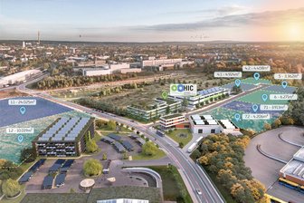 Termin für Baustart ungewiss: Chemnitzer Wasserstoff-Zentrum von Haushaltssperre betroffen - Visualisierung des Hydrogen Innovation Center (HIC) als Herzstück des zukünftigen Wasserstoff-Campus Chemnitz.