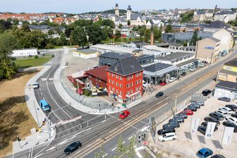 Termin für Freigabe der neu gebauten Turnstraße in Plauen steht fest - Die Turnstraße (links) soll am nächsten Donnerstag freigegeben werden.