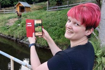 Tierischer Schönheitswettbewerb im Erzgebirge: Wer folgt auf Meckerziege Steffen? - Anne-Katrin Wobser fertigt einen Schnappschuss von der Lokalmatadorin am Wildbach: Lotte, fünf Jahre alt, Vertreterin der Rasse der Erzgebirgsziegen von Renato Wagner.