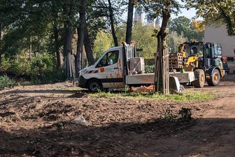 Tierpark Freiberg erhält eine Seeterrasse für Besucher - Die Bauarbeiten am Rondell im Tierpark Freiberg haben begonnen.