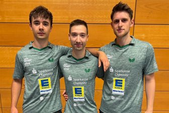 Tischtennis: „Jugendgarde“ des TTC Sachsenring verkauft sich in Pokalvorrunde teuer - Karl Zimmermann, Nick Neumann-Manz und Johann Koschmieder (von links) vom TTC Sachsenring konnten im Pokalwettbewerb wertvolle Erfahrungen sammeln.