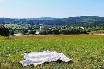 Totes Ziegenlamm in Oberwiesenthal: War es der Wolf? - Die Idylle auf den Alten Kalkbrüchen in Hammerunterwiesenthal trügt: Unter der Decke liegt ein totes Ziegenlamm. Die Brüder Steve und André Richter haben es am Montagmorgen auf ihrer Weide gefunden.