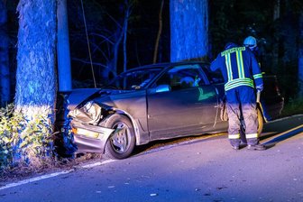 Treuen: Spritztour mit geklautem Ford Probe endet am Baum - Auf der "Alten Treuener Straße" krachte der Ford Probe frontal in einen Baum.