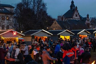 Trotz Corona: Oberlungwitz plant dieses Jahr einen Weihnachtsmarkt - Trubel herrschte zum Weihnachtsmarkt 2019.