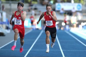 Trotz frühem Aus: Junges Leichtathletik-Duo aus Brand-Erbisdorf und Freiberg enttäuscht bei DM nicht - Bestzeit bestätigt: Felix Hagen vom SSV 91 Brand-Erbisdorf wurde über 100 m 38. bei der DM.