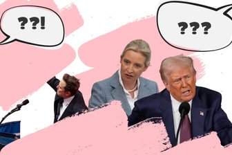 Trump, AfD, Rechtsruck: Ich kann das alles nicht mehr - Collage: Sabrina Seifert/Canva. Foto: K.C. Alfred/San Diego U-T/ZUMA Press Wire/dpa, Michael Kappeler/dpa, Julia Demaree Nikhinson/AP/dpa