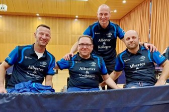 TTV Erlbach klettert in der 2. Rollstuhl-Tischtennis-Bundesliga auf Rang 2 - Das Team des TTV Erlbach in Frickenhausen.