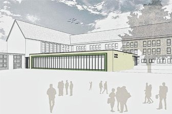 Turnhallen-Projekt erhöht Druck in ungelöster Schulfrage in Bad Elster - So soll der Erweiterungsbau der Turnhalle in Bad Elster aussehen. Die Kapazität wächst damit auf eineinhalb Felder.