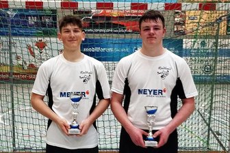 U-19-Radballer aus Großolbersdorf erreichen trotz Handicap das DM-Halbfinale - Paul Mehner (l.) und Paul Partzsch haben Platz 3 belegt. Foto: Verein