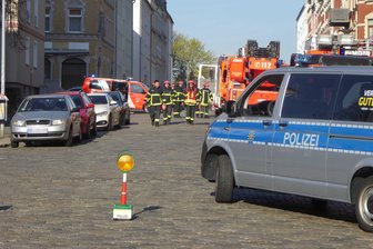 Übelriechende Flüssigkeit: Einsatz an Sparkasse -