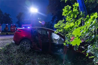 Unfall im Freiberger Ortsteil Zug: Auto prallt gegen Baum - Warum der Pkw von der Straße abkam und gegen einen Baum prallte, ist noch unklar.