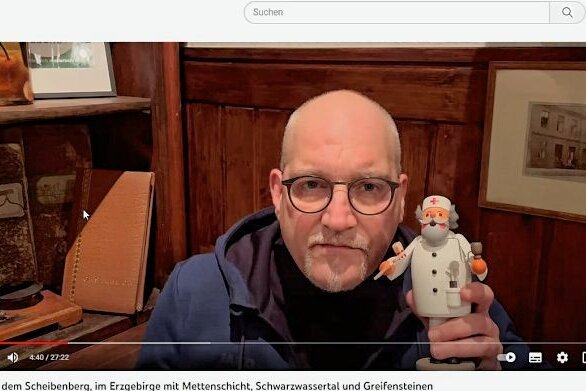Unglaubliches Pensum für neuen Erz-Film - Matthias Groth sucht und findet auch in seinem zweiten Video besondere Details - hier einen erzgebirgischen Arbeitskollegen. 