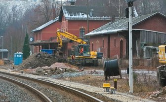 Haltepunkt am Unteren Bahnhof in Bad Schlema