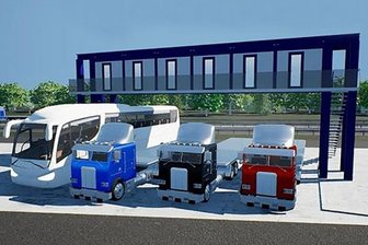 Unternehmer aus Limbach erfinden die Trucker-Kabine neu - Zwei Unternehmen haben Übernachtungsmöglichkeiten für Lkw entwickelt. Die Module sind auf Hochgestellen angeordnet.