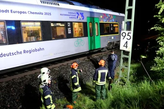 Unwetter im Vogtland: Zug kollidiert bei Netzschkau mit Baum - Riesenglück für Autofahrer - Am Samstagabend kollidierte ein Zug bei Netzschkau mit einem umgestürzten Baum.