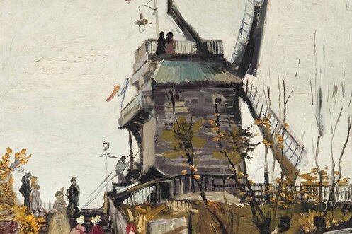 Van-Gogh-Gemälde in den Kunstsammlungen zu sehen - Das Gemälde Die Mühle "Le blute-fin" (1886) des Künstlers Vincent van Gogh.