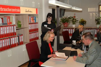 Verbraucherzentrale Sachsen setzt in Auerbach neues Beratungskonzept um - Die Beratungsstelle Auerbach der Verbraucherzentrale bei der Wiedereröffnung.