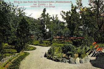 Verein aus Colditz will Parkgelände wiederbeleben - So sah der Park am Waldhaus Colditz in den 1920er-Jahren aus. Der Ausflugsort war damals noch unter Waldschänke bekannt.