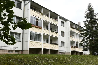 Verkauf von Wohnhäusern in Frauenstein: Wohnungsgesellschaft wird aufgelöst - Der Wohnblock im Frauensteiner Steinbruchweg soll bis Jahresende verkauft sein. In den Wohnungen sind dringende Sanierungen nötig.