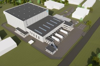 Verkehrschaos in Bahnhofstraße Lichtenau: Wie ein Sprayhersteller das Problem lösen will - So soll das neue Tunap-Logistikzentrum an der Bahnhofstraße in Lichtenau aussehen. Hochregellager samt Nebengebäude sollen im Sommer 2027 eröffnet werden.