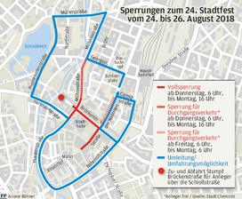 Verkehrseinschränkungen zum Stadtfest - 