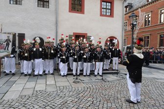 Vernissage „Engel und Bergmann“ am Sonntag im Zwickauer Dom: Beitrag zum Kulturhauptstadt-Projekt „Purple Path“ - Der Knappenchor des Steinkohlenbergbauvereins ist nach der Bergparade am Samstag auch am Sonntag im Einsatz.